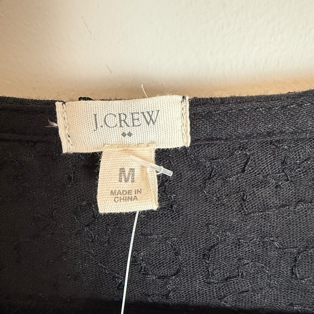 J.Crew Factory Black Sequin Top Long Sleeve Party Sparkle Blouse - M - Picture 3 of 6